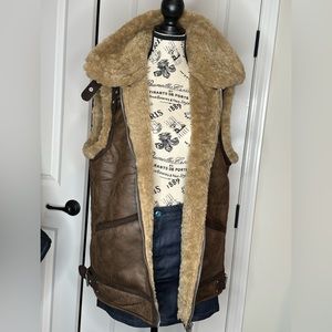 7 for All Mankind Faux Leather Faux Fur Vest